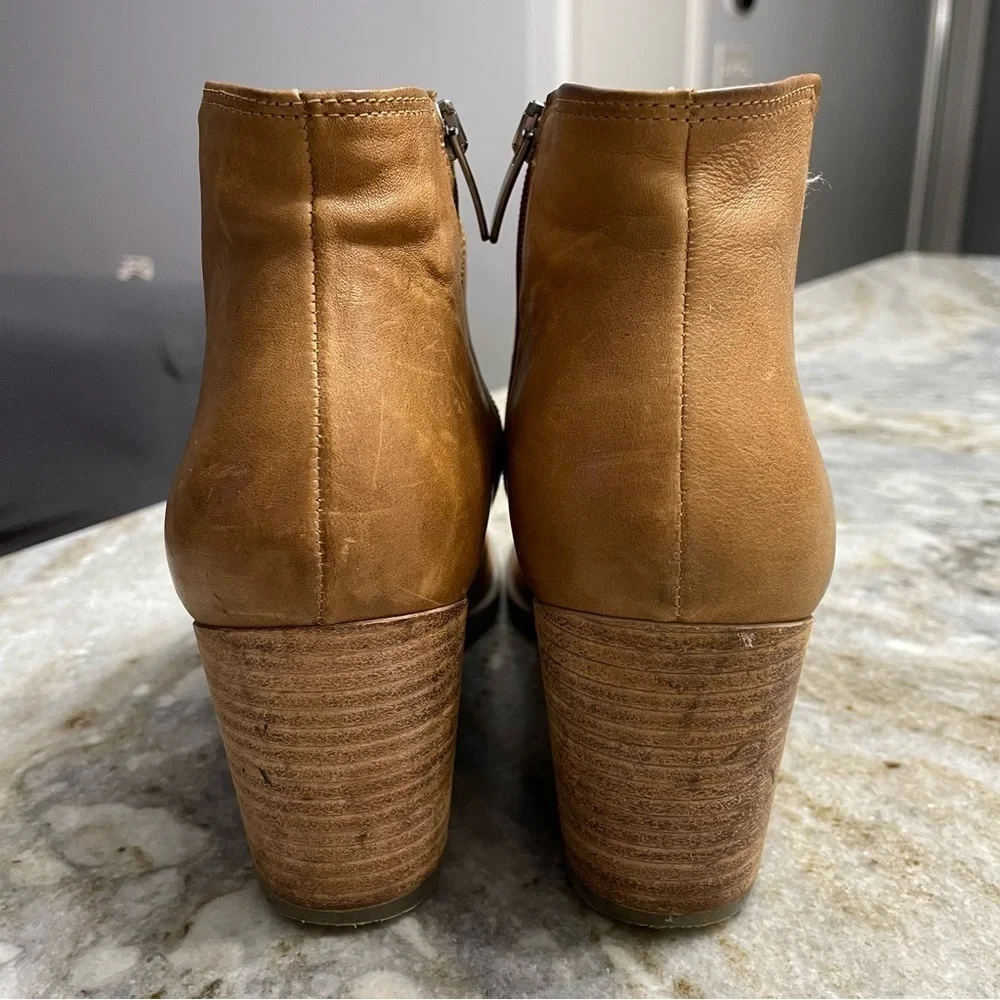 Ecco Shape 55 2 Tan Leather heeled Ankle Boots Women’s 8